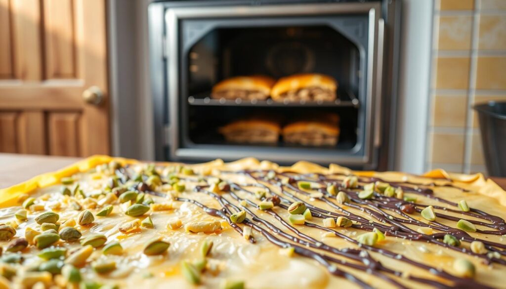 Pistachio Chocolate Baklava Baking Process Pistachio Chocolate Baklava Baking Process